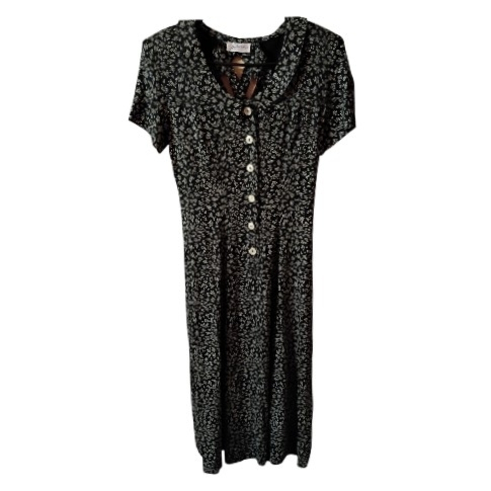 VTG Frederick's of Hollywood Floral Button-Up Front Lattice Back Dress
